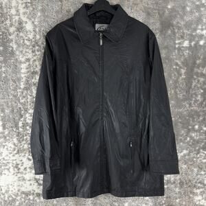 Weather Tamer Plus Size 1X Faux Leather Full Zip Jacket Black Long Sleeve Outdoo